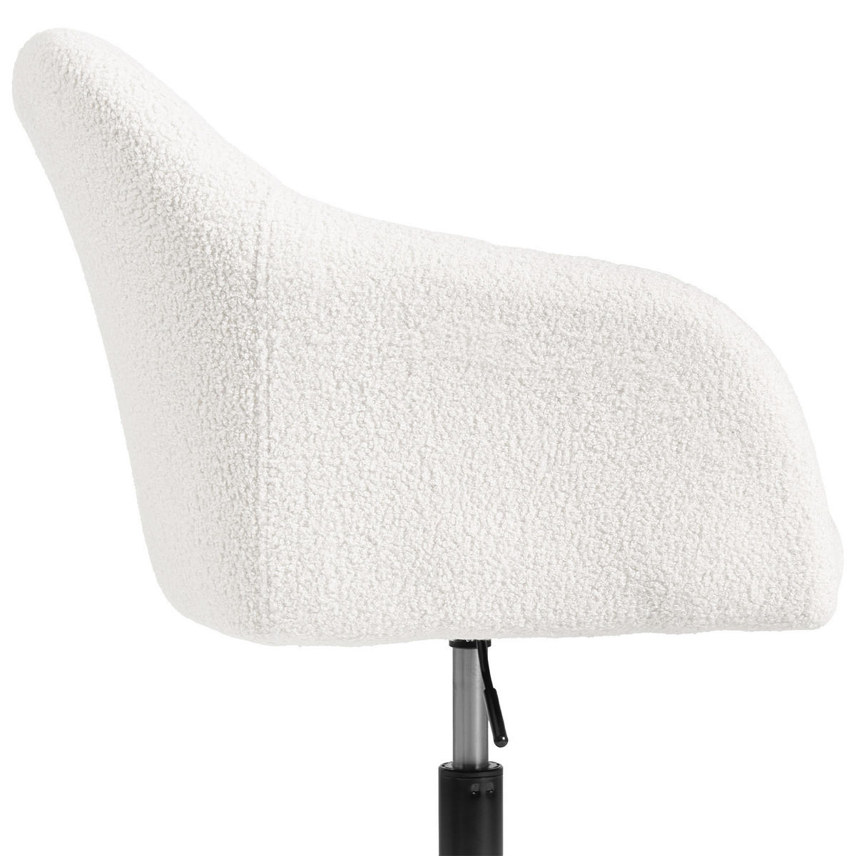 SCHREIBTISCHSTUHL Bouclé Cremeweiß Venice - Creme, Textil (64/79/64cm) - Beliani