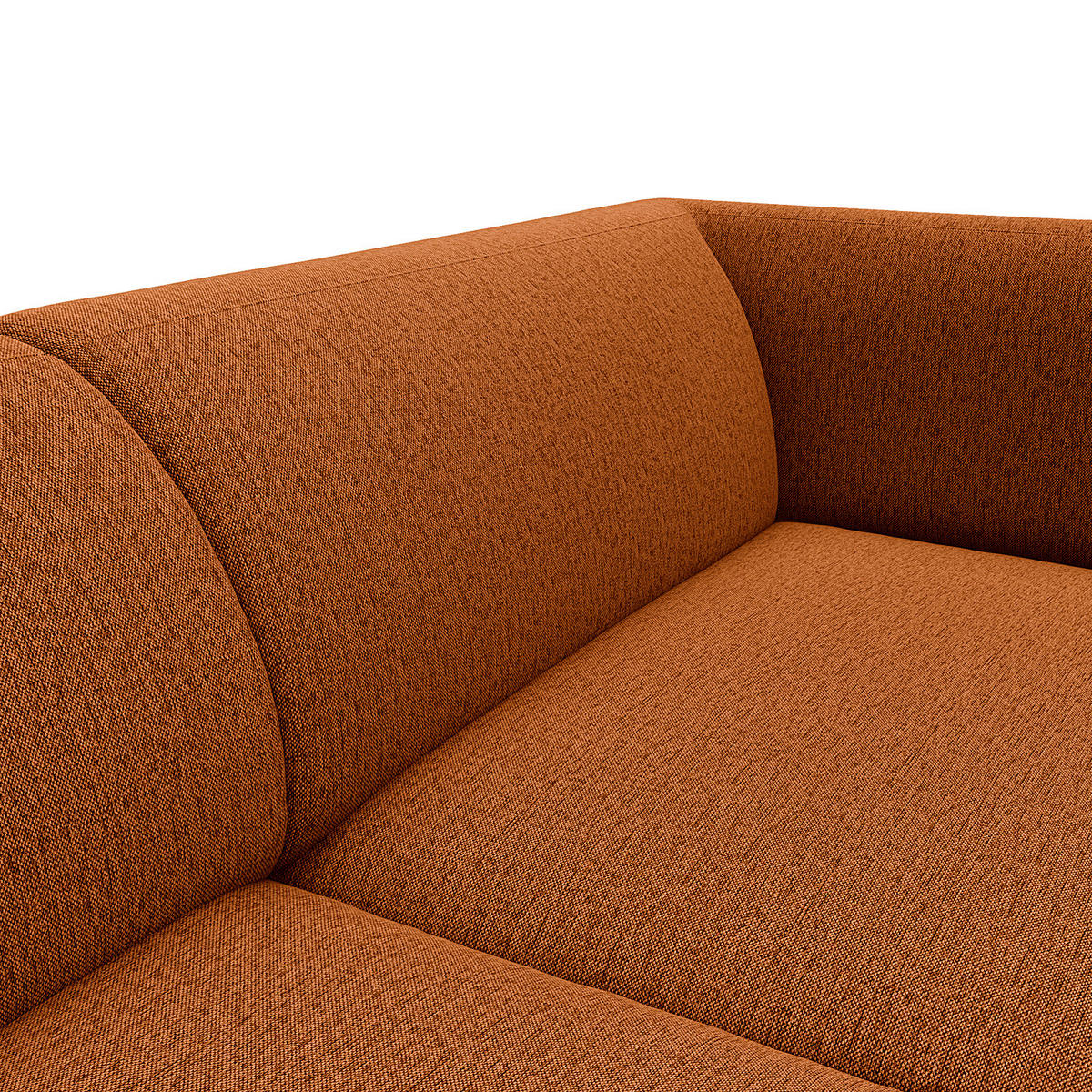 3-SITZER SOFA - Rostfarben/Schwarz, Textil/Metall (205/74/88cm) - home24