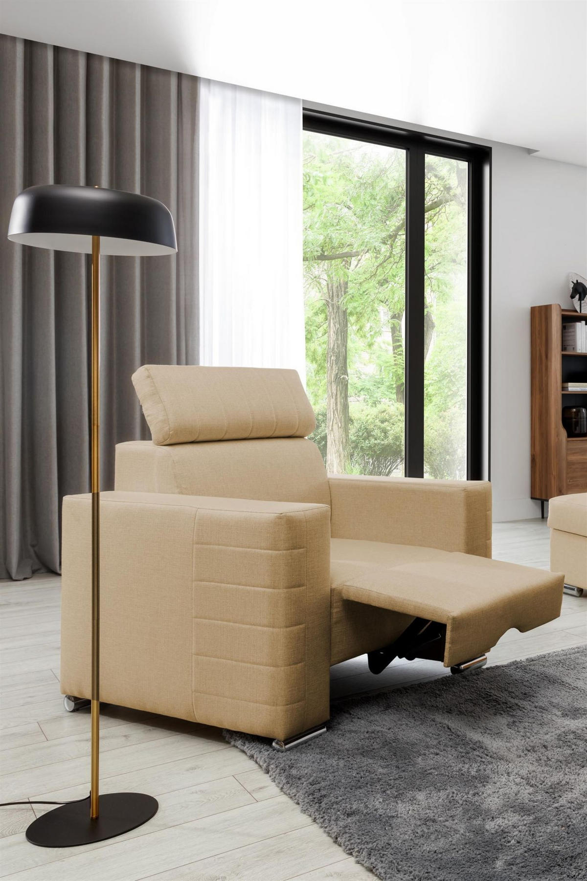 SESSEL Canton In Liverpool - Beige, Holzwerkstoff/Textil (94/92/93cm) - Fun Möbel