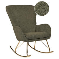 SCHAUKELSESSEL Bouclé Dunkelgrün Anaset - Goldfarben/Grün, Textil (74/99/99cm) - Beliani