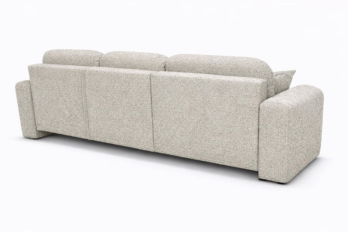 ECKSOFA Mit Schlaffunktion Und Bettkasten, Sofa L-Form Bingo L, Chenille-Stoff Artico, Nata, Rechts - Beige, Holz (250/142cm) - Kaiser Möbel