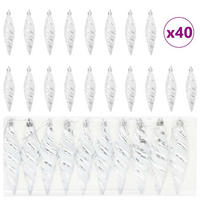 WEIHNACHTSKUGEL Spiralenform 40 -teilig 3/11 cm Silber Kunststoff - Silberfarben, Kunststoff (3/11/3cm) - vidaXL