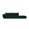 RECHTES-SOFA Kaelle aus Samt flaschengrün 4 Sitzplätze - Grün, Textil (110/85/264cm) - Micadoni