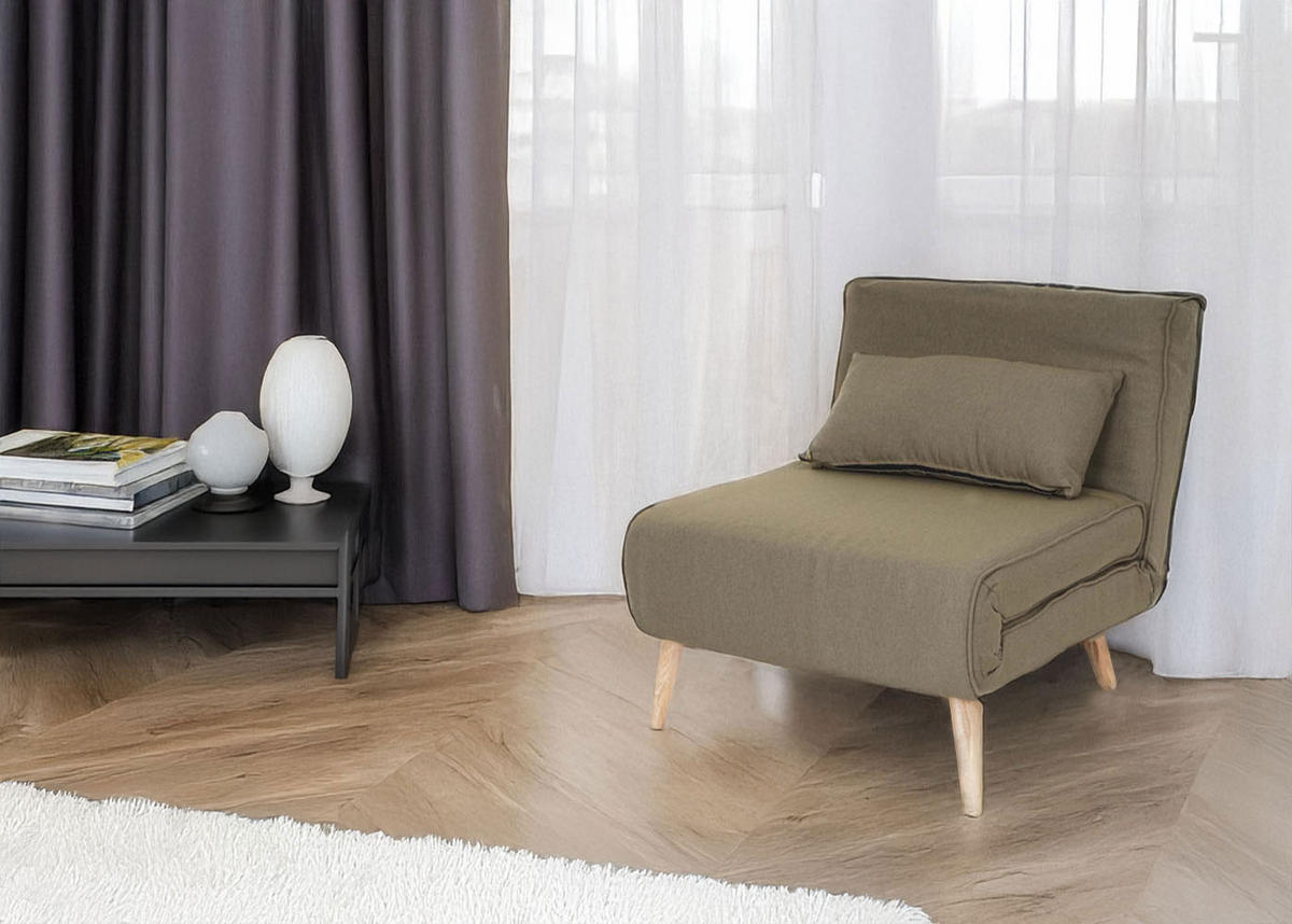 SCHLAFSESSEL Grün - Grün, Textil (75/77/70cm) - MCW