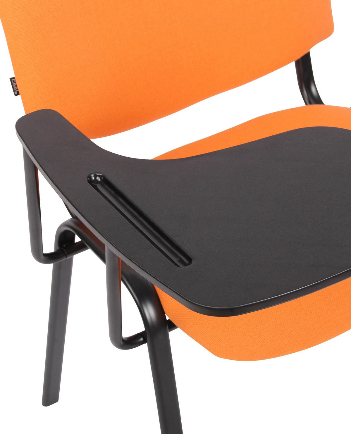 BESUCHERSTUHL 4er Set Stoff orange - Schwarz/Orange, Textil/Metall (53/81/71cm) - CLP