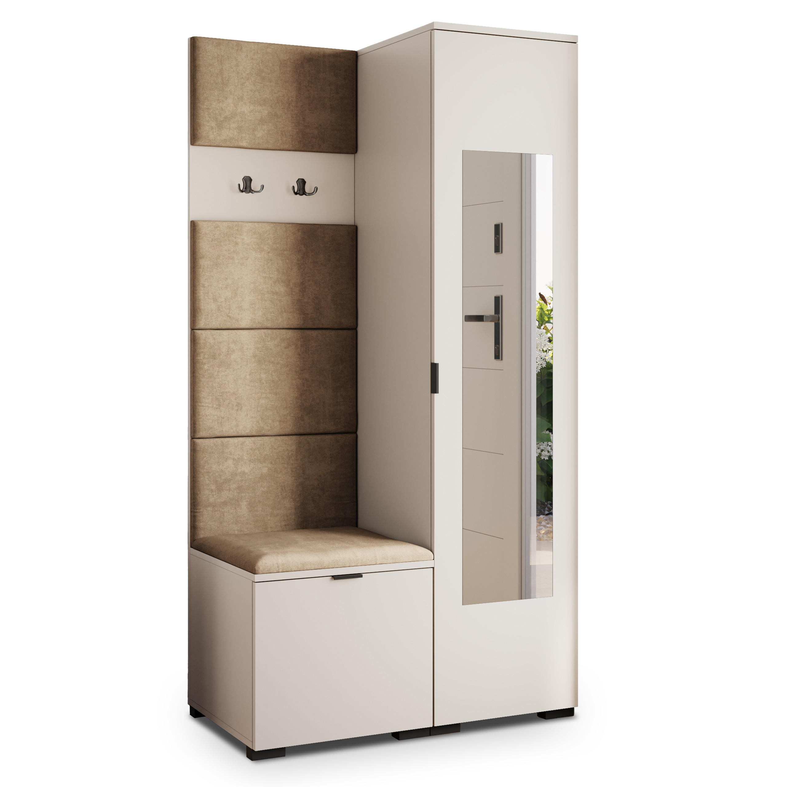 Masseno Garderobenschrank Kaschmir, Mokka 95x181x51 cm