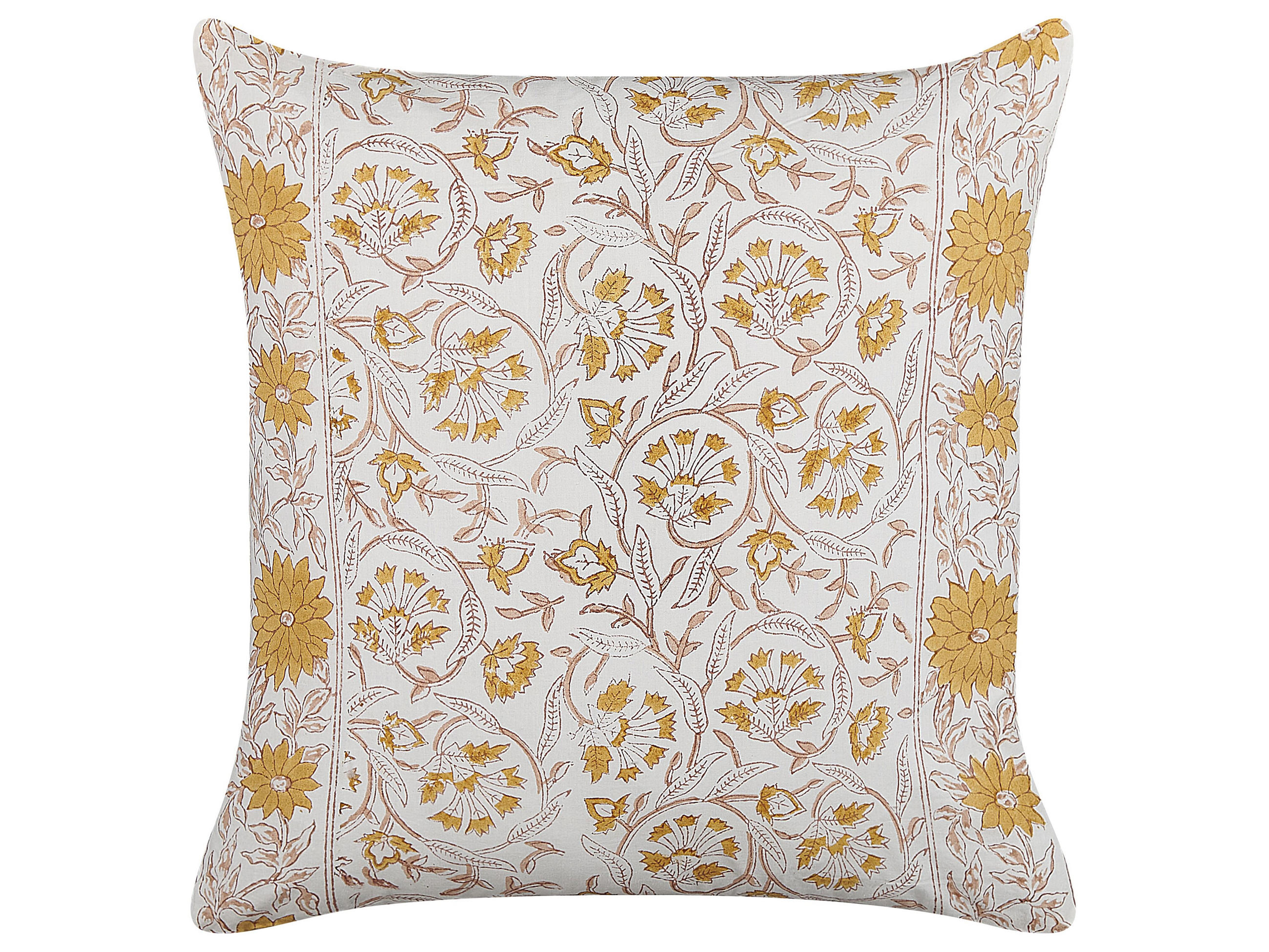 DEKOKISSEN Weiß 45/45 cm Calathea - Weiß, Naturmaterialen/Textil (45/45cm) - Beliani