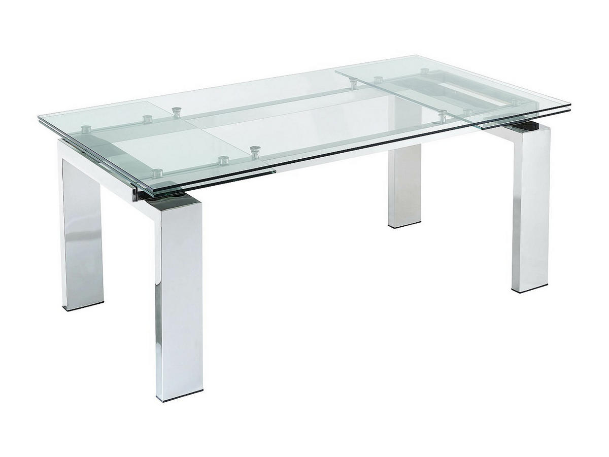 ESSGRUPPE - > 12 Personen - glas - transparent, silberfarben Lubana - Transparent/Silberfarben, Glas (270/75/100cm) - Vente-Unique