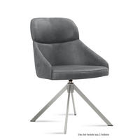 ESSZIMMERSTUHL drehbar (2er-Set) Deeanne 52x82x63 Edelstahl/Grau - Edelstahlfarben/Grau, Kunststoff (63/82/52cm) - 58aufmkessel