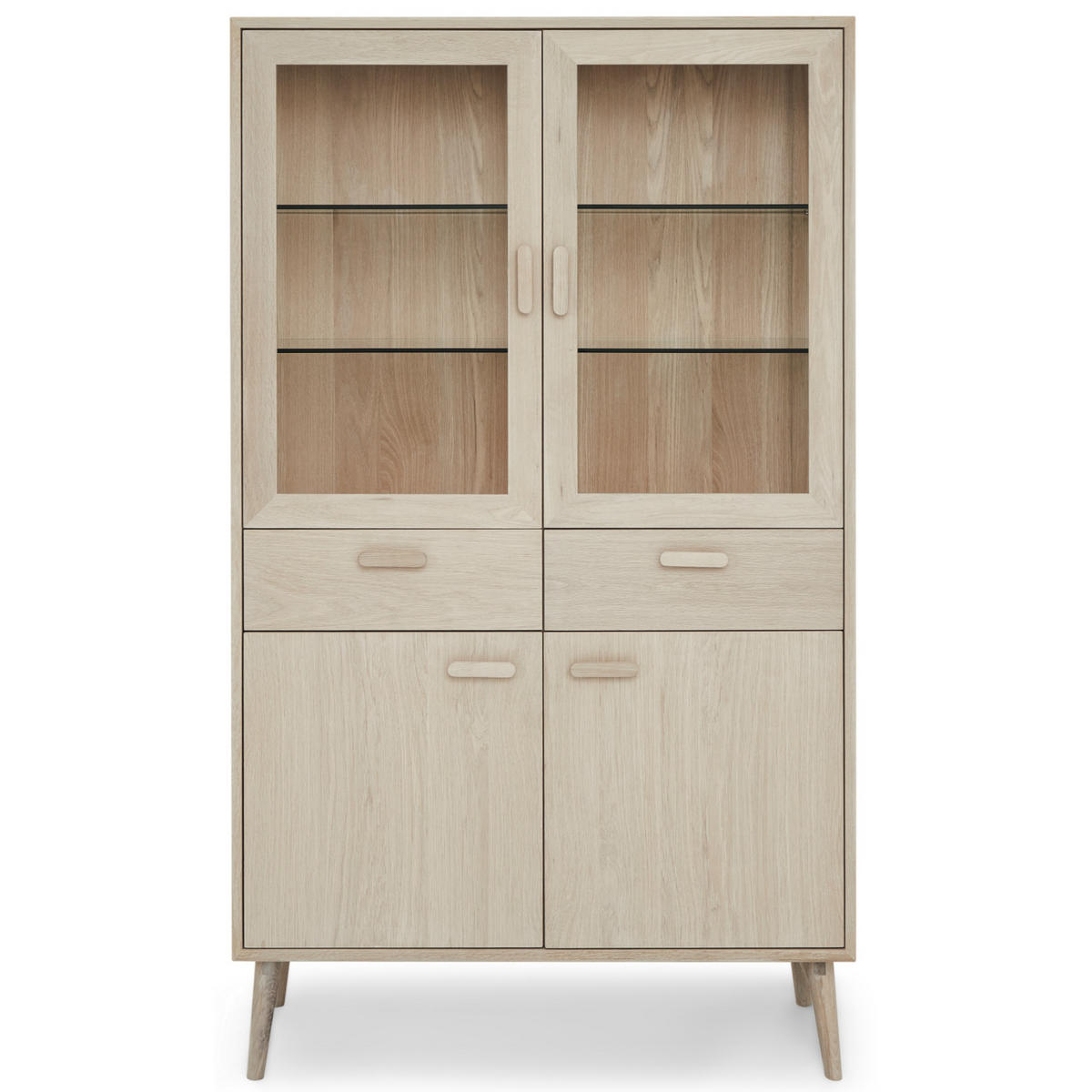 VITRINE Eiche massiv - Eichefarben, Holz/Holzwerkstoff (110/187/40cm) - Furnhouse