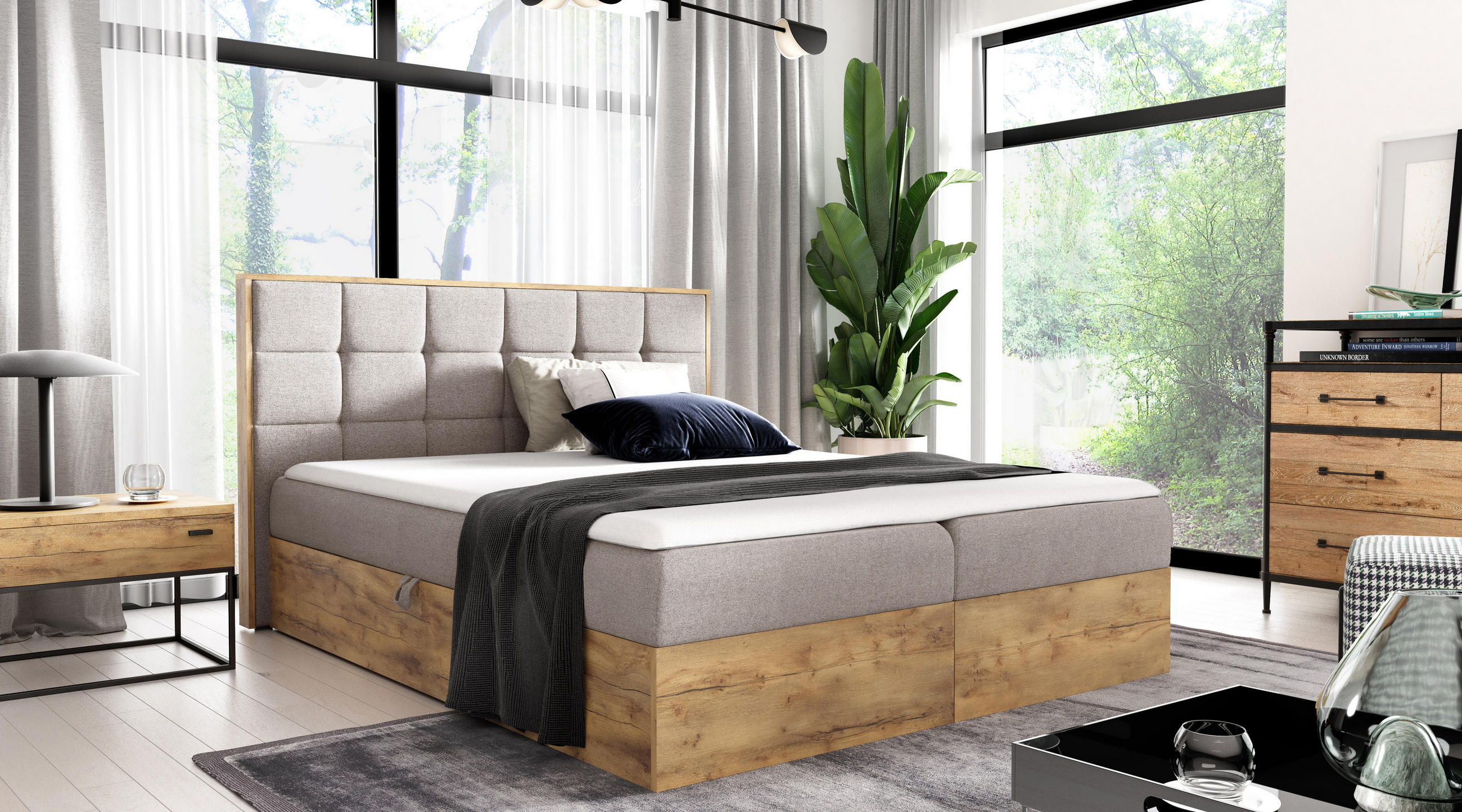 BOXSPRINGBETT BIZON 120x200 Beige Faro - H3 - Beige, Textil (120/200cm) - AN-Moebel 4u