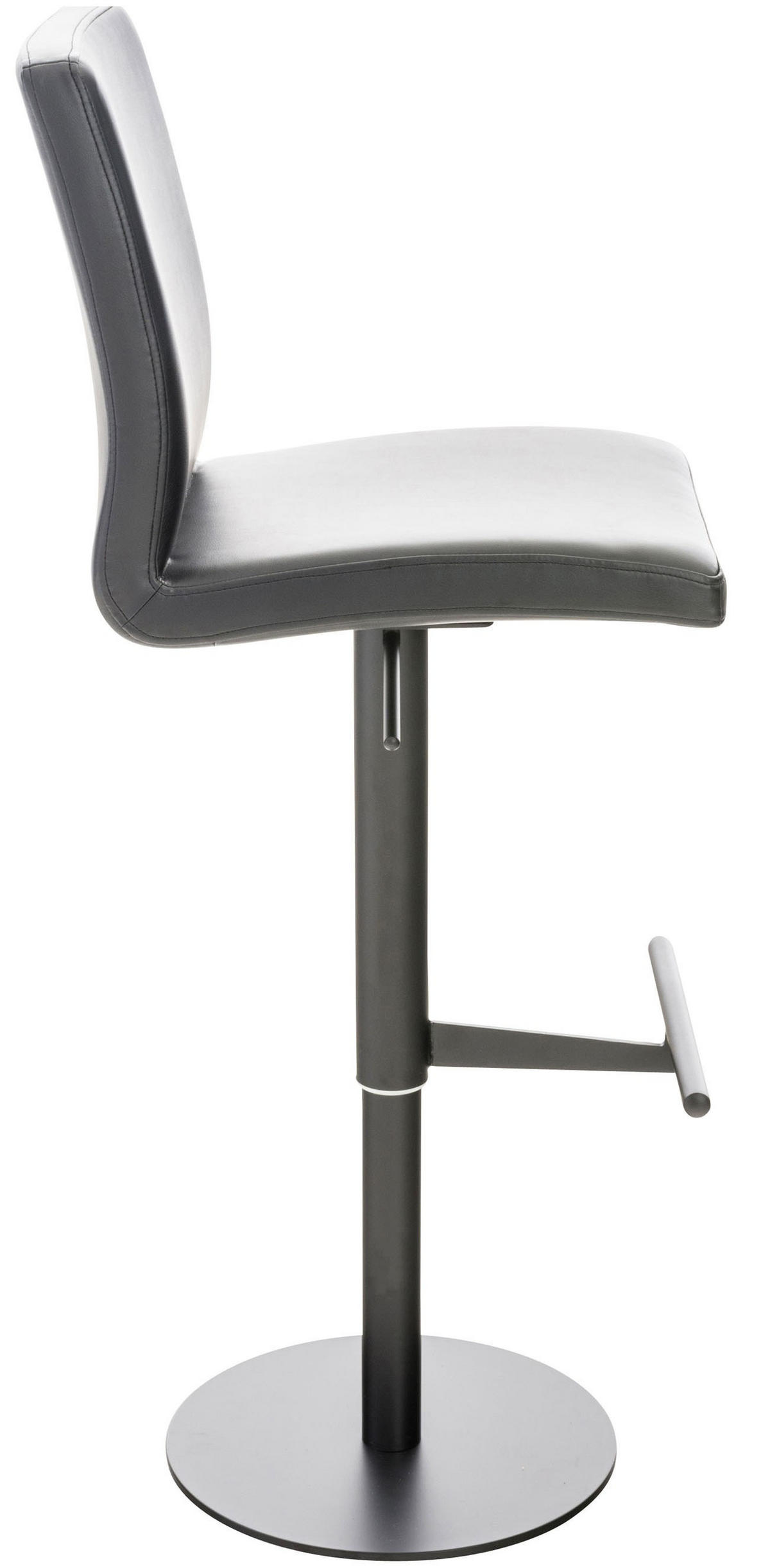 BARHOCKER Cadiz 93x40x49 cm schwarz - Schwarz, Leder (40/93/49cm) - furnicato