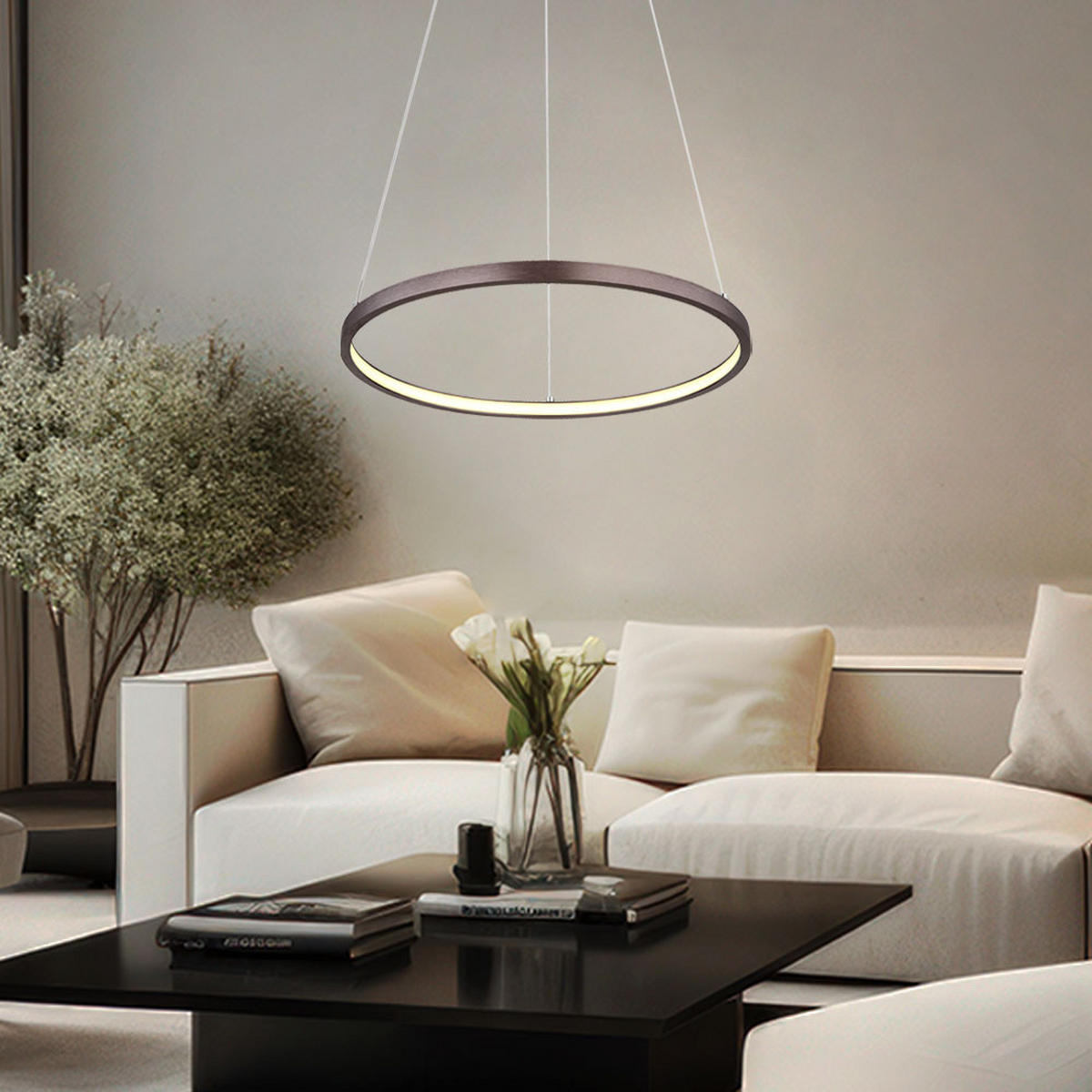 LED HÄNGELEUCHTE Metall Kaffeefarben - Braun, Metall (38.5/38.5/120cm) - Globo Lighting