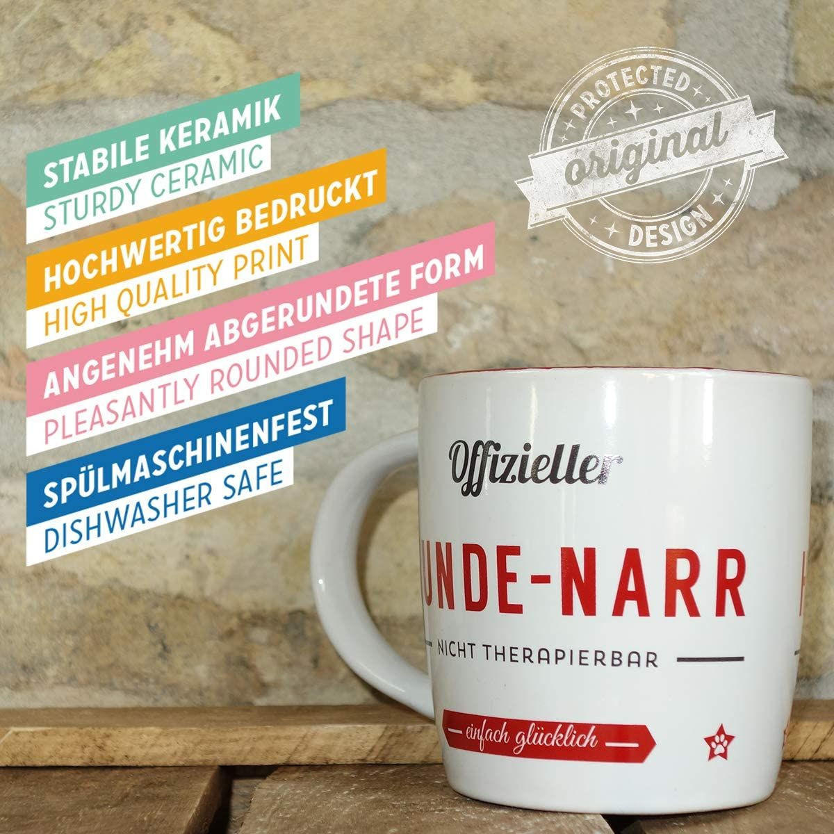 KAFFEETASSE 330 ml PfotenSchild Hunde-Narr - Multicolor, Keramik (0.33L) - Nostalgic-Art