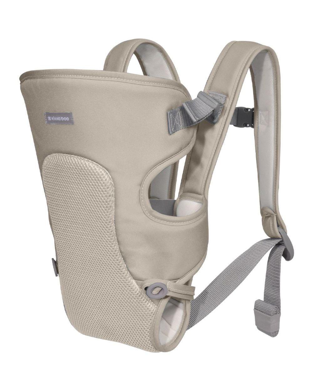 BABYTRAGE Myra beige Bauchtrage, Rückentrage, klappbare Kopfstütze, gepolsterte Gurte - Beige, Textil (22/10/32cm) - Kikka boo
