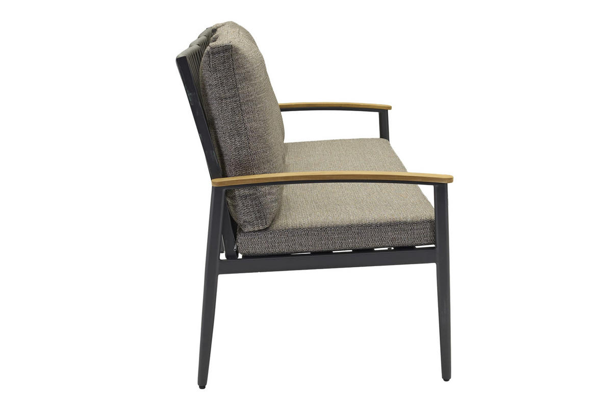 LOUNGESOFA Phoenix 196x70x90 cm, Metall, Anthrazit - Anthrazit/Grau, Metall (196/90/70cm) - dasmöbelwerk