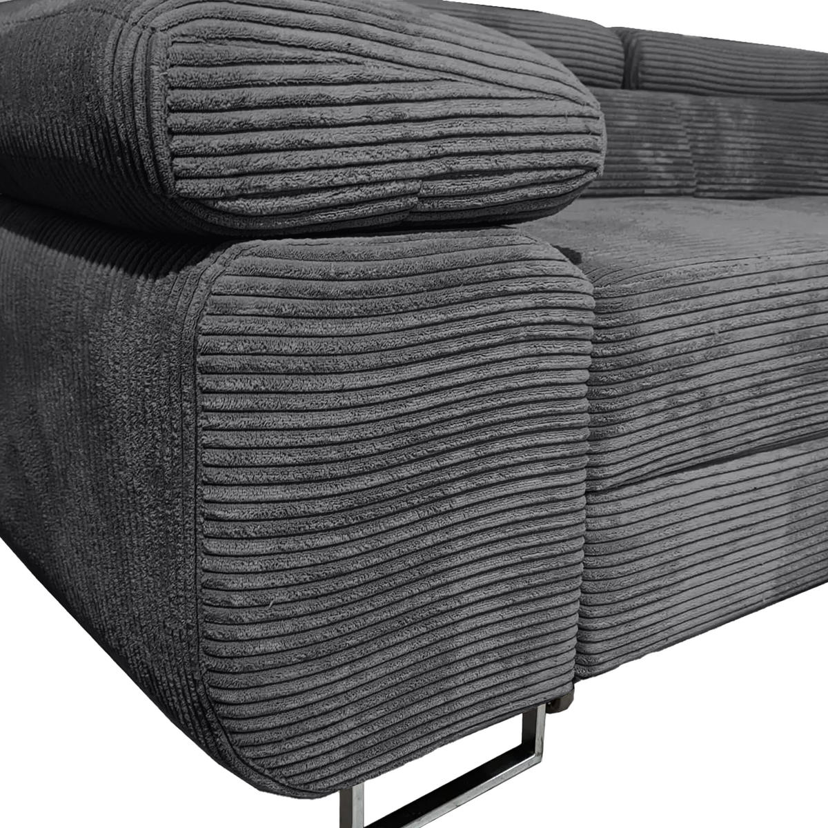 ECKSOFA Warton mit Schlaffunktion, Anthrazit - Anthrazit, Textil (275/202cm) - Fedve