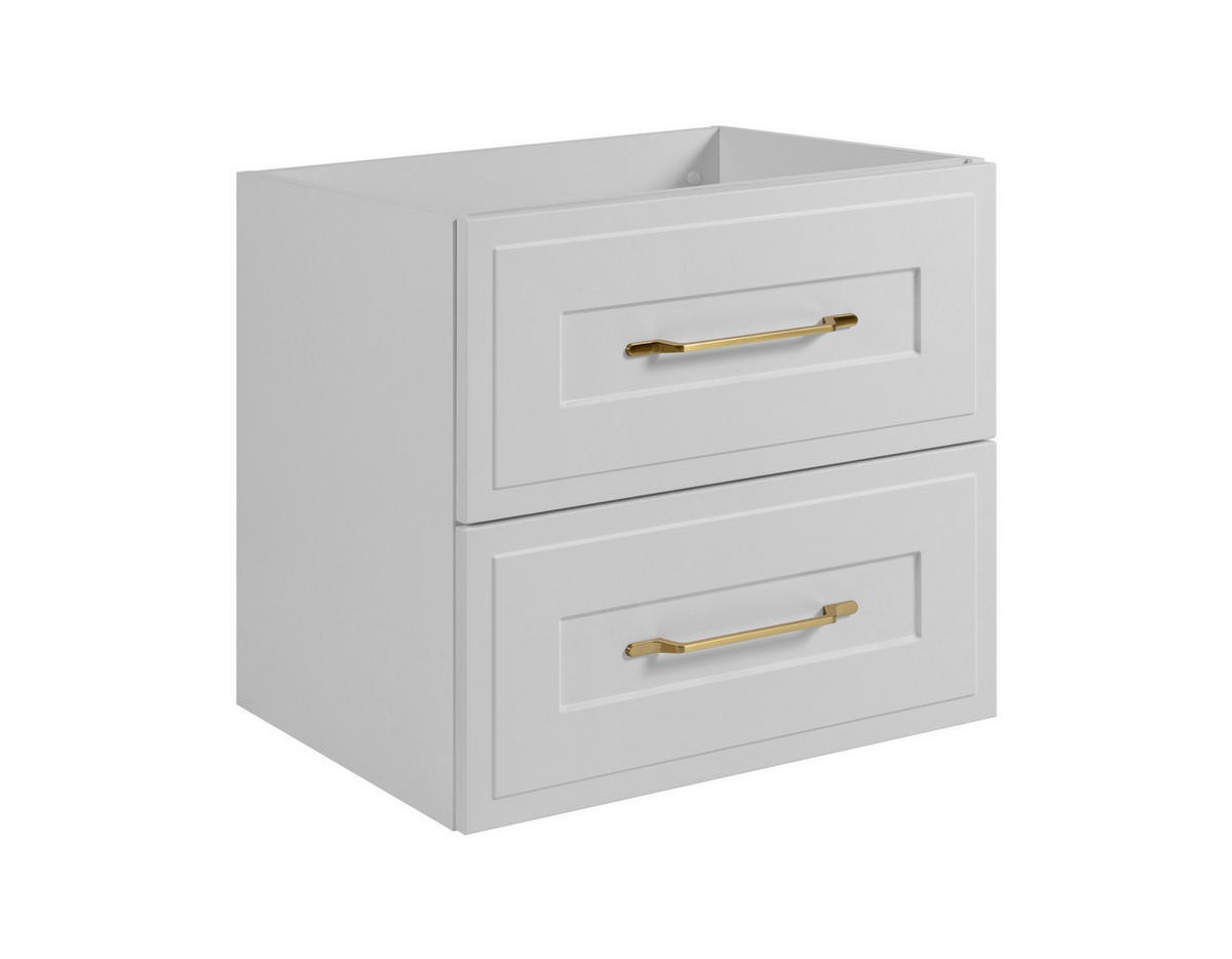 WASCHTISCHUNTERSCHRANK im klassischen Stil, weiß, 60 x 57 x 46 cm - Goldfarben/Weiß, Holzwerkstoff (60/57/46cm) - 3XE LIVING