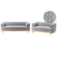 SADA POHOVEK 5-místná Látka Tmavě šedá Alnor - šedá/tmavě šedá, textil (205/67/85cm) - Beliani