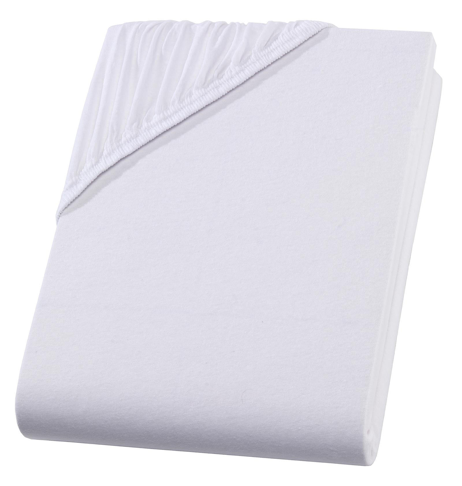 SPANNBETTLAKEN Boxspringbett Jersey 180x200 180x220 200x200 200x200, Wasserbett Bettlaken aus 100% Baumwolle - Weiß, Textil (200/220cm) - Carpe Sonno