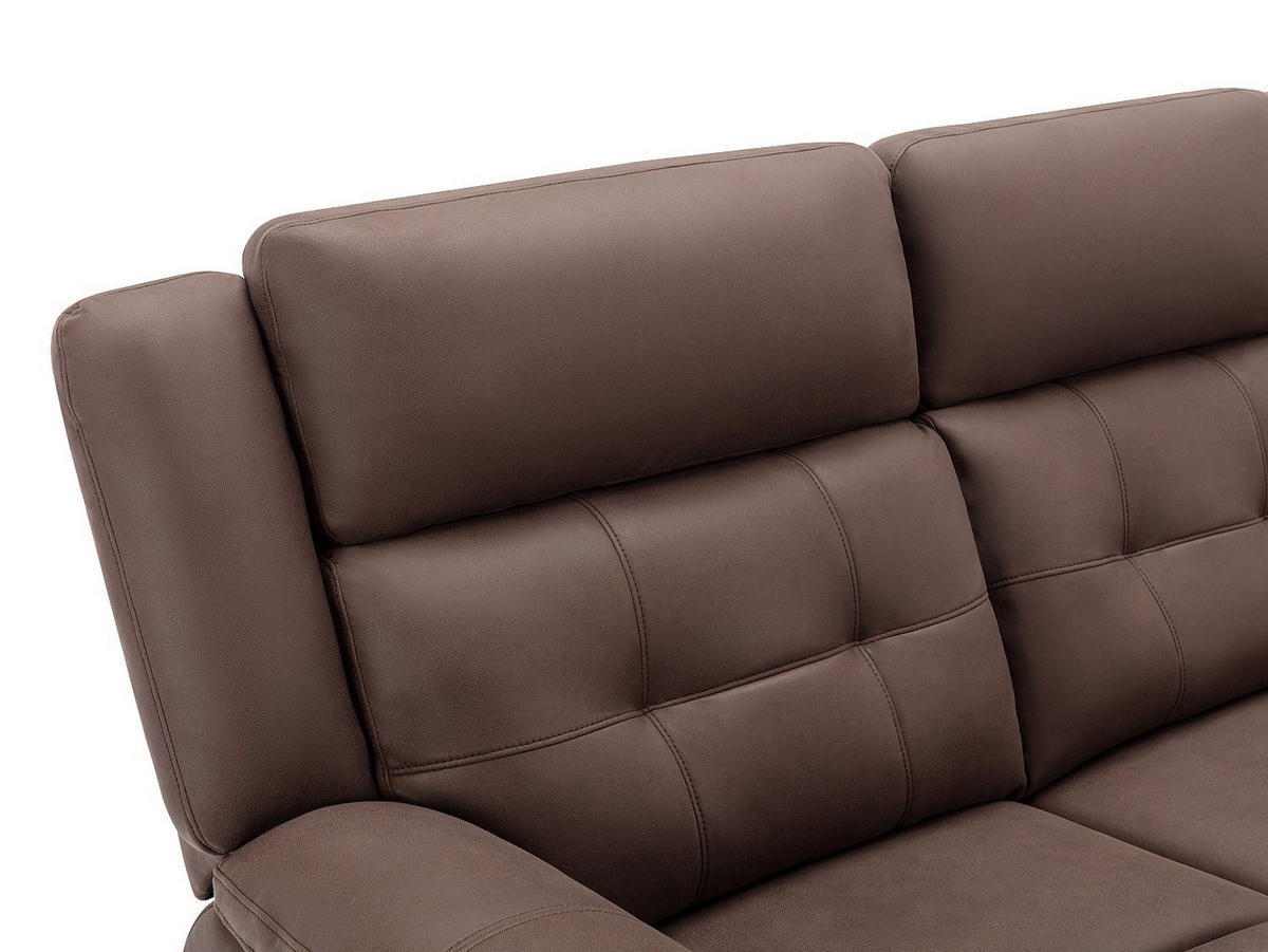 RELAXSOFA - 3 Personen - stoff - braun Ortiano - Braun, Textil (223/102/97cm) - Vente-Unique