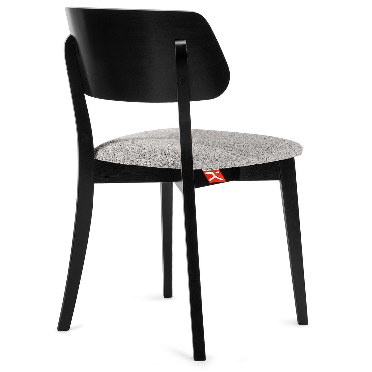 HOLZSTUHL VINIS Esszimmerstuhl, 2-er Set, Bouclé - Schwarz/Grau, Holz/Textil (47/80.5/45cm) - KONSIMO®