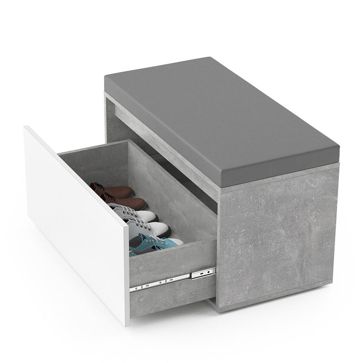 BOTNÍK S LAVICÍ Iker Beton - šedá, kompozitní dřevo (80/45/39cm) - Vicco