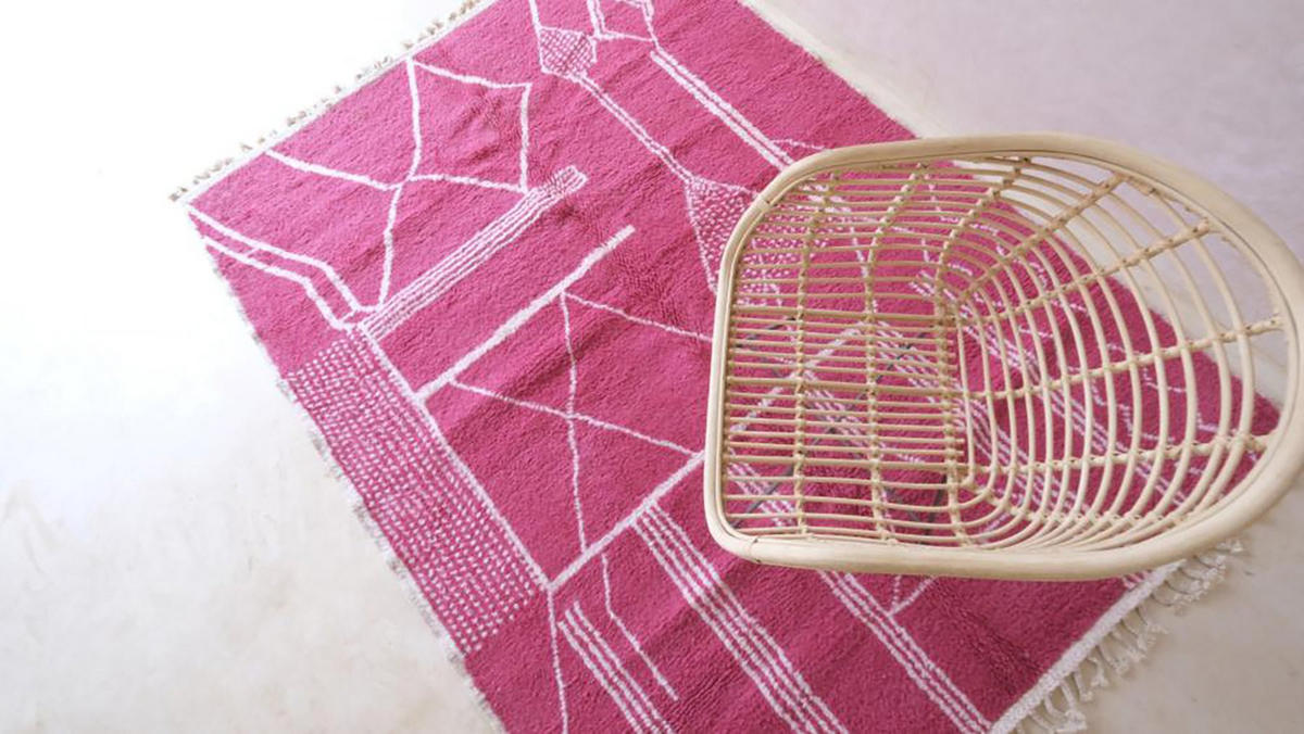 BERBERTEPPICH aus reiner Wolle 184x 253 cm - Pink, Naturmaterialien (184/253cm) - AFK Living