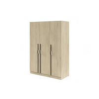 DREHTÜRENSCHRANK BRISSO BR2 150/210/60,5 cm in Eiche Ceremona mit Metallgriffen und Schubladen - Eichefarben, Holzwerkstoff/Metall (150/210/61cm) - Deine Möbel 24