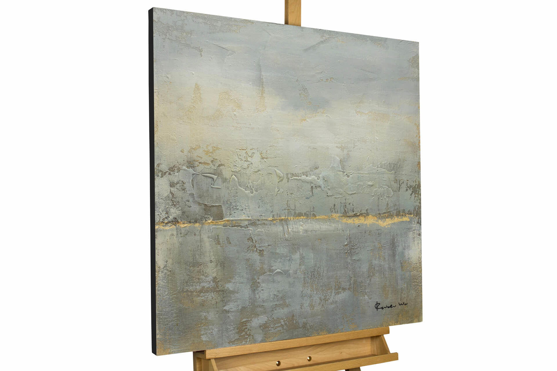 Kunstloft Acrylbild Grün, Grau 80x80 cm