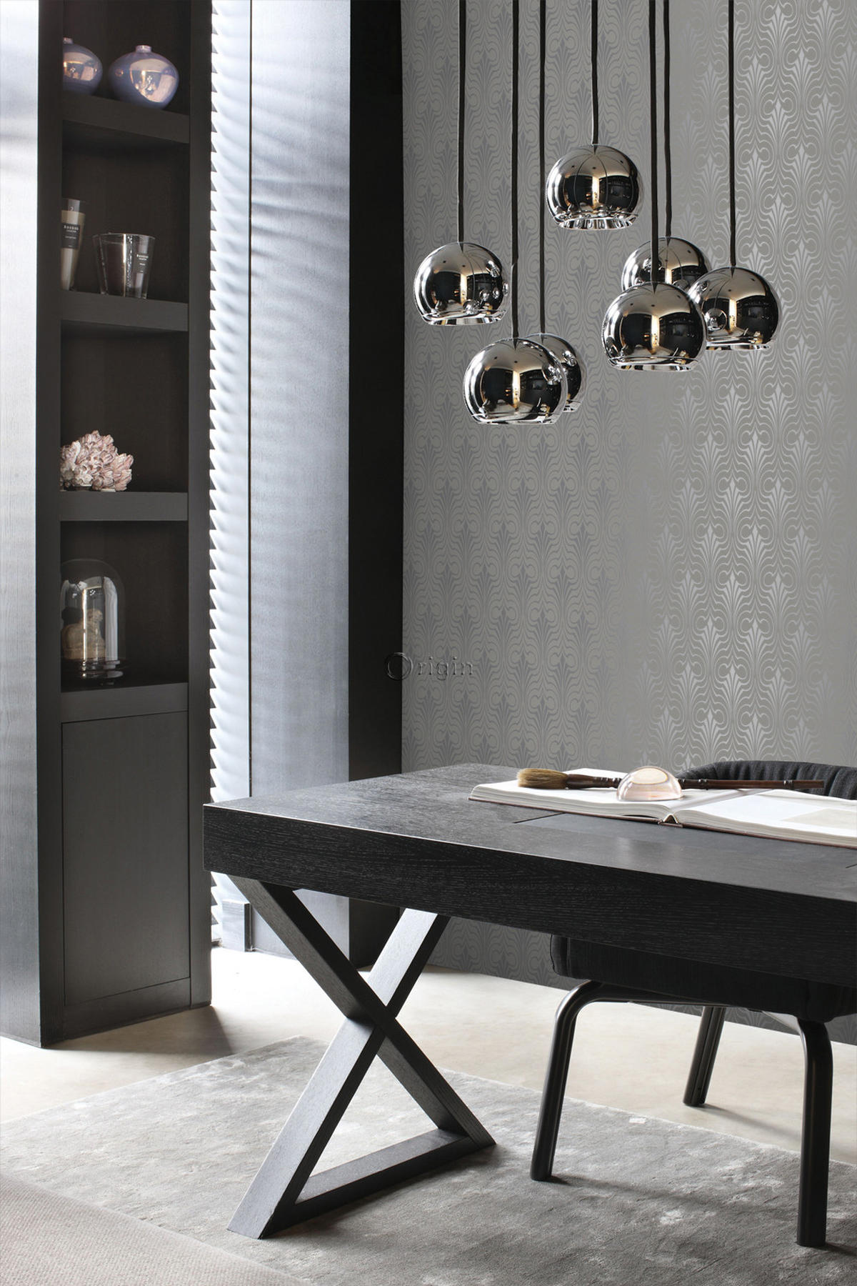TAPETE grafische Form 53 cm x 10.05 m - Braun, Papier (53/1000cm) - Origin Wallcoverings