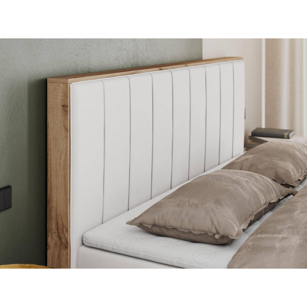 Thumbnail - MKS Boxbett, Weiß, Textil, 2-Sitzer, H3, Rechteckig, 180x200 cm, Schlafzimmer, Betten, Boxspringbetten