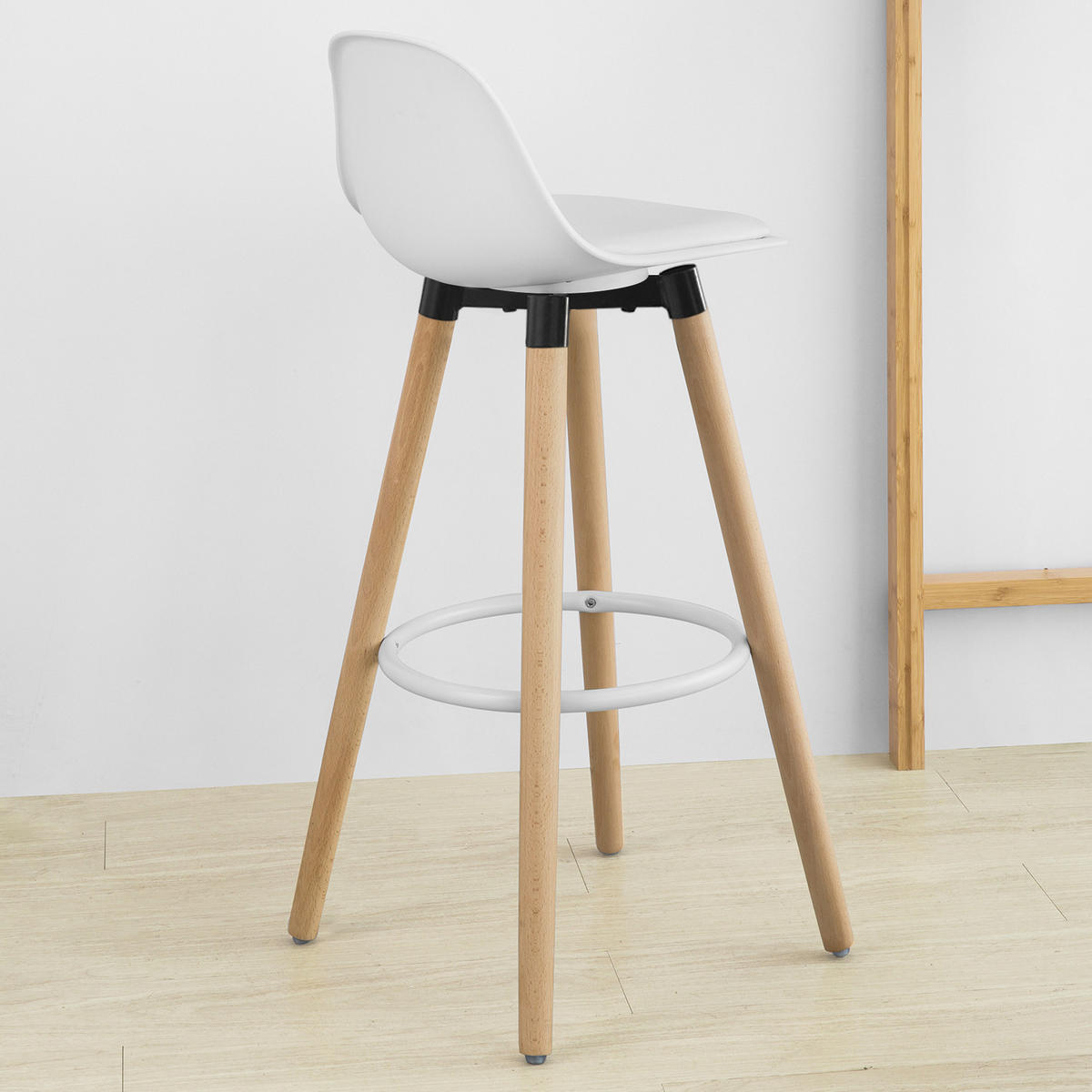BARHOCKER Buche Weiß - Weiß, Holzwerkstoff (39/92/41cm) - SoBuy