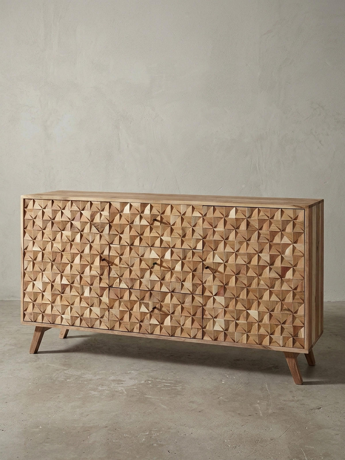 SIDEBOARD – ALME, Akazie Massivholz, 140x78,5x40 cm, Landhausstil, 3 Schubladen, 2 Türen - Braun, Akazienholz/Holz (140/79/40cm) - KADIMA DESIGN
