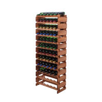 WEINREGAL VINOTECA FLEX PRO HxBxT 163x65x28cm 72 Flaschen auf 12 Ebenen Braun geölt - Braun, Holz (65/163/28cm) - PROREGAL