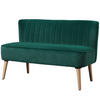 SOFA 2-Sitzer Couch Stoffsofa Sitzmöbel Polstersofa Loungesofa breit Dunkelgrün - Dunkelgrün/Naturfarben, Holz/Textil (56.5/77/117cm) - HOMCOM
