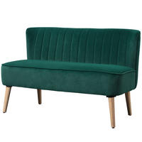 SOFA 2-Sitzer, Holz, Stoff, Dunkelgrün - Dunkelgrün, Holz (56.5/77/117cm) - HOMCOM