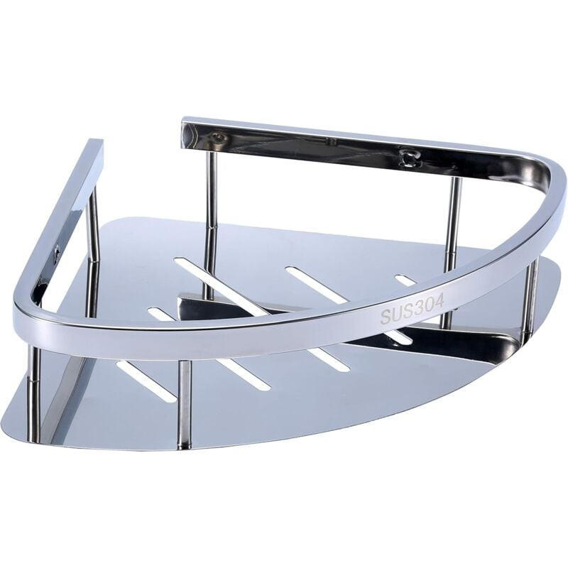 DUSCH-ECKREGAL Dreieckig Edelstahl 304 Mit Saugnapf - Silberfarben, Metall (22/7/22cm)