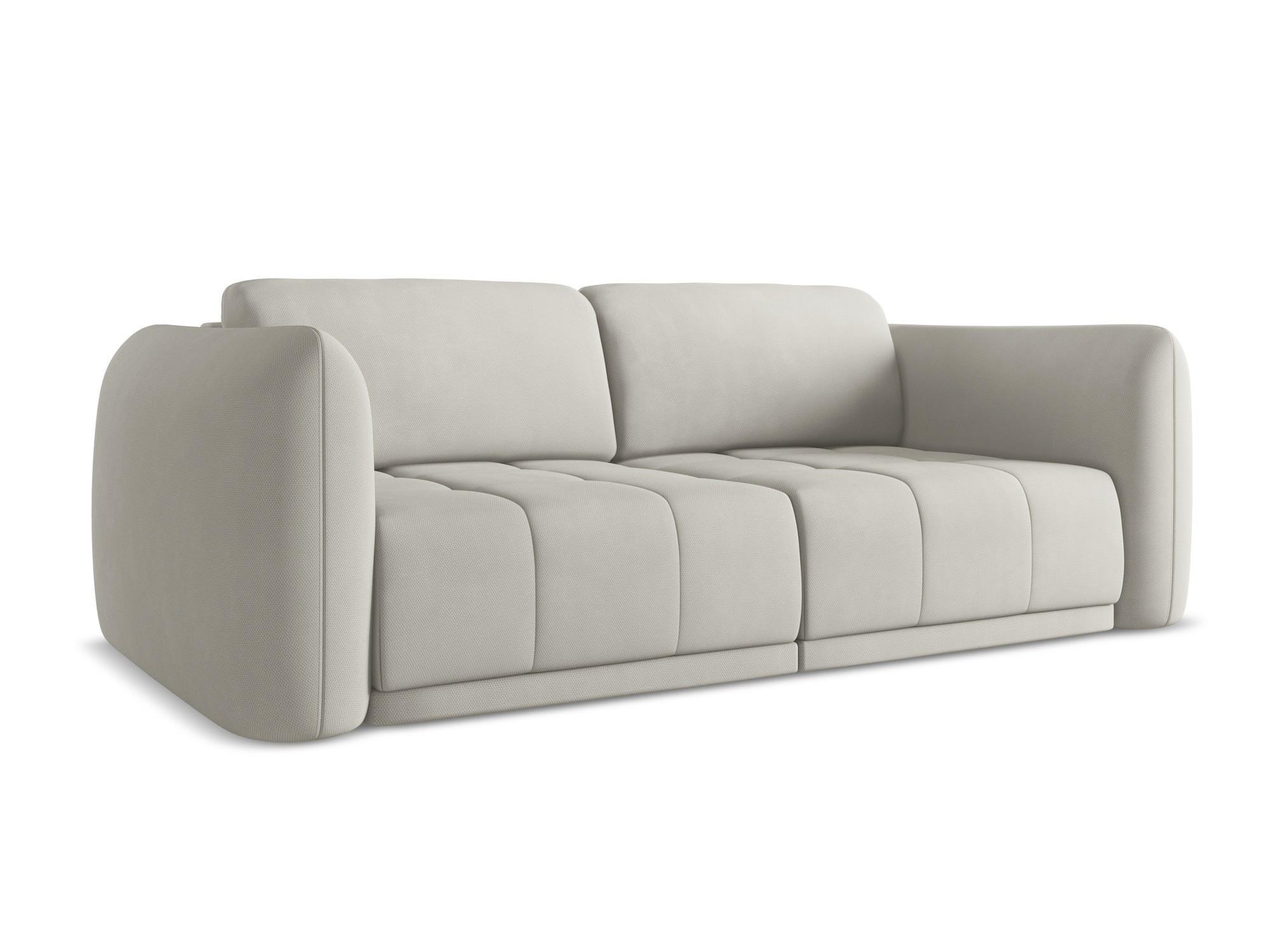 3-SITZER SOFA Chenille Stoff Beige - Beige/Schwarz, Kunststoff/Textil (210/74/105cm) - Makamii