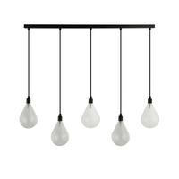 HÄNGELEUCHTE CELIA - Transparent, 5-flammig - Transparent, Glas (13/106.5/120cm) - Home Deluxe