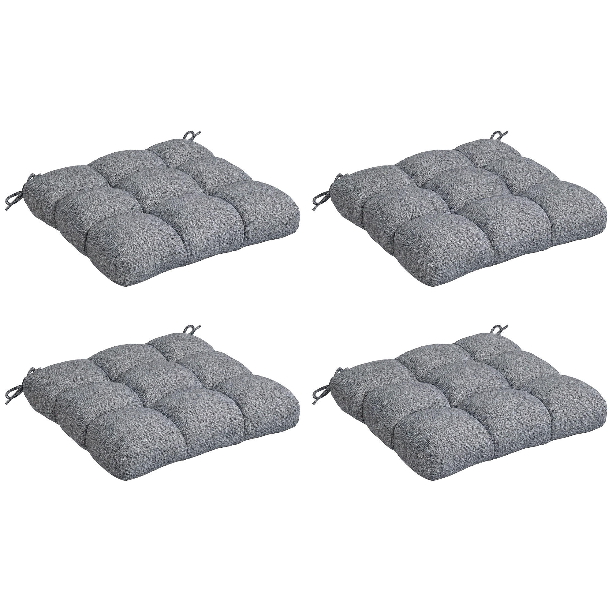 SITZKISSEN DE-17703 4er-Set 48x48 cm mit Steppung Grau - Grau, Textil (48/48/10cm) - ComfortXL