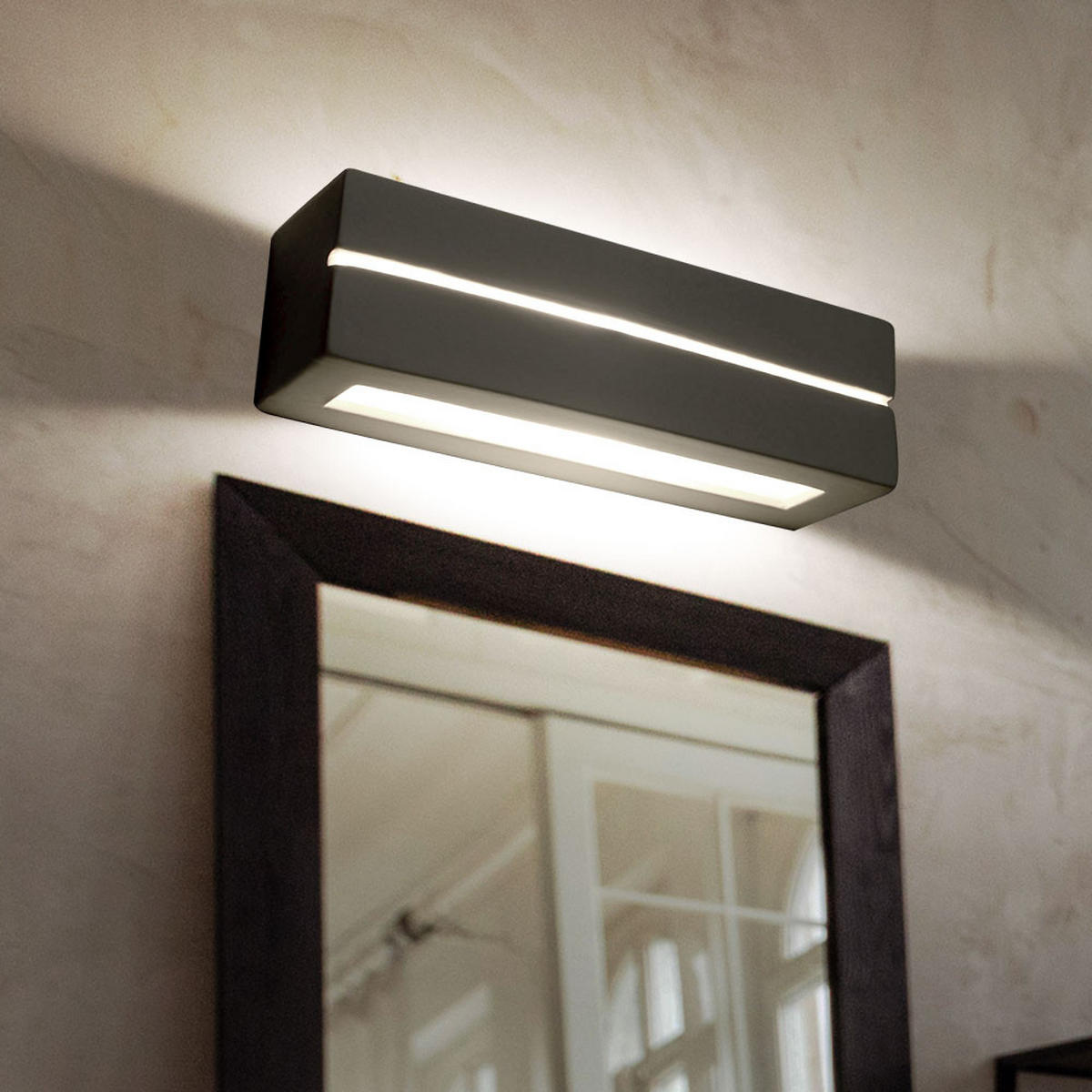 WANDLEUCHTE Keramik Weiß Up & Down - Weiß, Keramik (9/9/32cm)