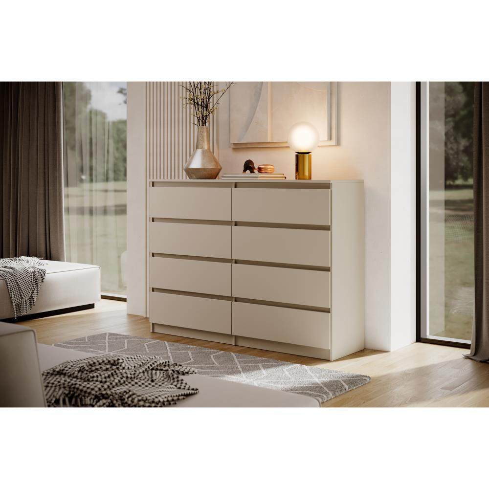 KOMMODE Lemon 140 cm mit acht Schubladen kaschmir - Kaschmir, Holzwerkstoff (140/101.5/39cm) - Beautysofa