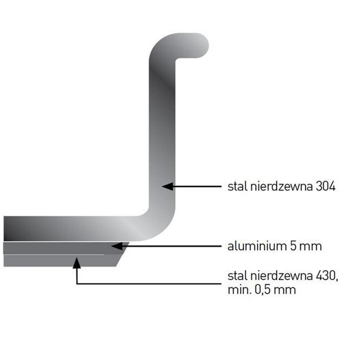 TOPF 3441672 - Silberfarben, Metall (25/30/25cm) - Hendi