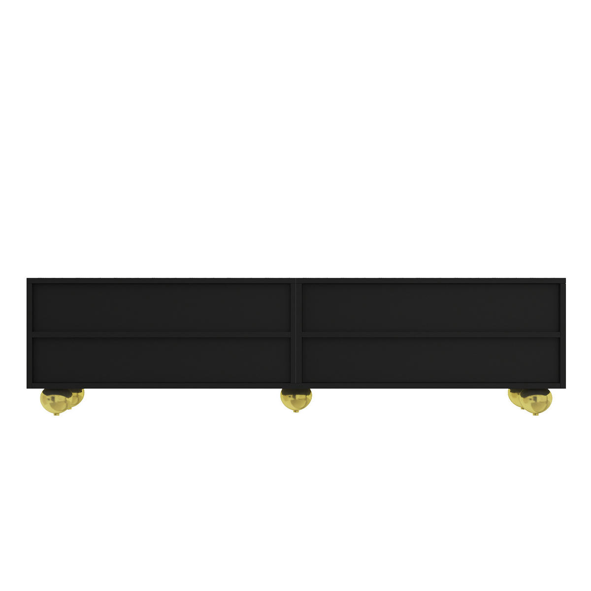 TV-LOWBOARD in Schwarz/Gold mit 4 Türen und Push-to-Open 170/38/44 cm - Schwarz, Holzwerkstoff (170/44/38cm) - Redom