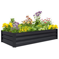 HOCHBEET DE-12160 rechteckig 150/70/30 cm mit offenem Boden Schwarz - Schwarz, Metall (150/30/70cm) - ComfortXL