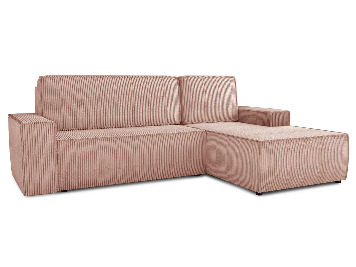 ECKSOFA Totti L, Seite: Rechts - Rosa, Holz/Textil (246/144cm) - Sofnet