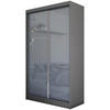 SCHWEBETÜRENSCHRANK Viva 120/216/61 graphit mit Spiegel und Schubladen - Graphitfarben, Holzwerkstoff (120/216/61cm) - Beautysofa
