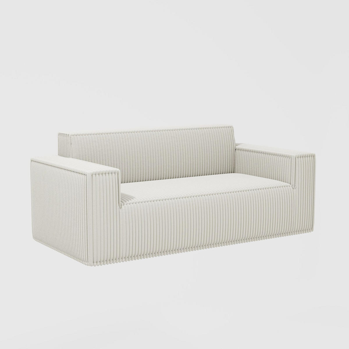 SOFA 2-Sitzer mit tiefer Sitzfläche Off White Cord - Weiß, Kunststoff (178/70/86cm) - Meubliv