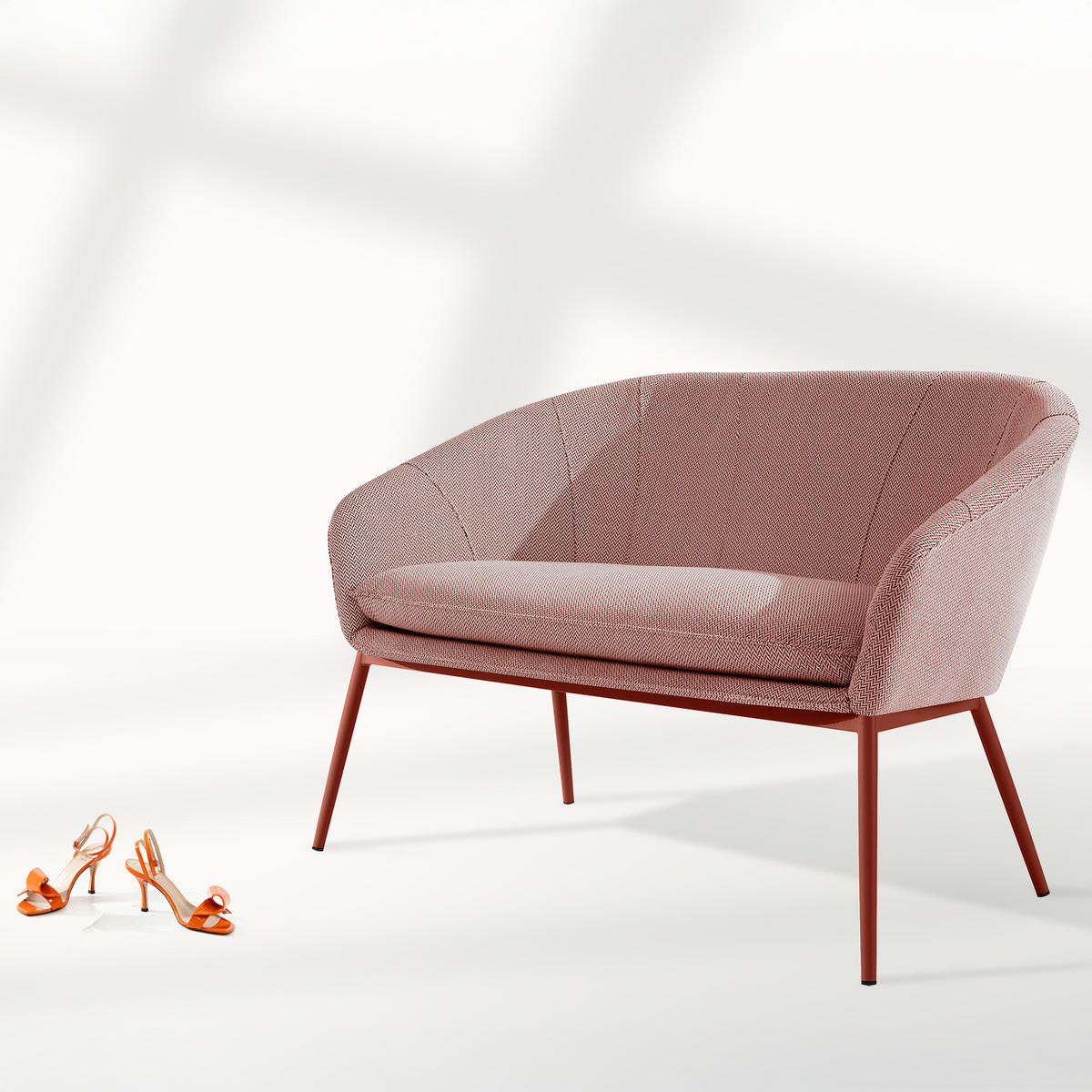 GARTENMÖBELSET SOLIS Gartenlounge-Set, bordeaux/weiß/rot - Bordeaux, Textil/Metall - KONSIMO®